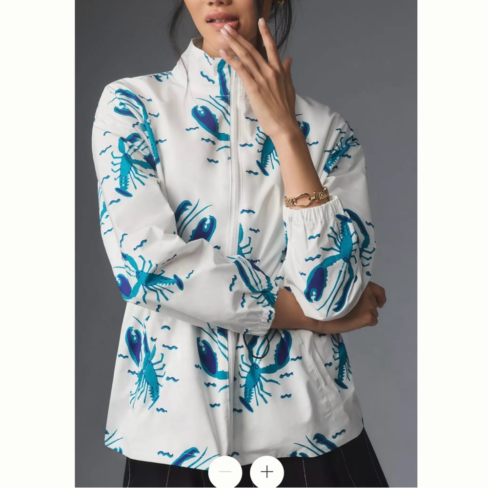Anthropologje Pepaloves Lobster Print Rain Jacket NWT